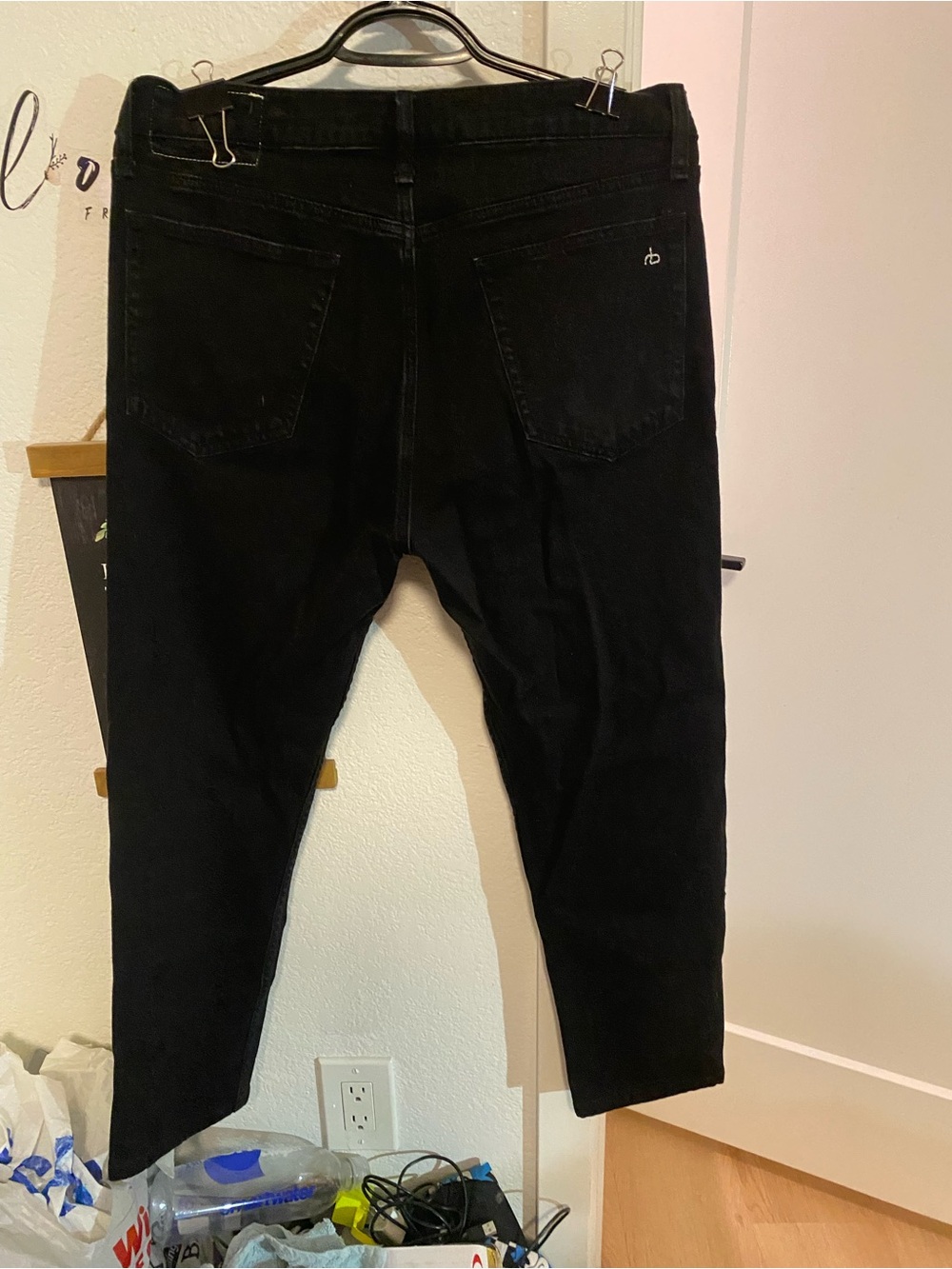Men's Rag & Bone Black Classic Straight Jeans Slim 2 Fit - Picture 2 of 7